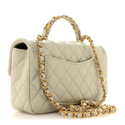 Chanel Caviar Quilted Small Handy CC Flap Light Grey 3 of 10