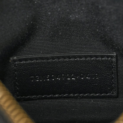 Saint Laurent Grain De Poudre Chevron Monogram Bill Pouch Black 7 of 8