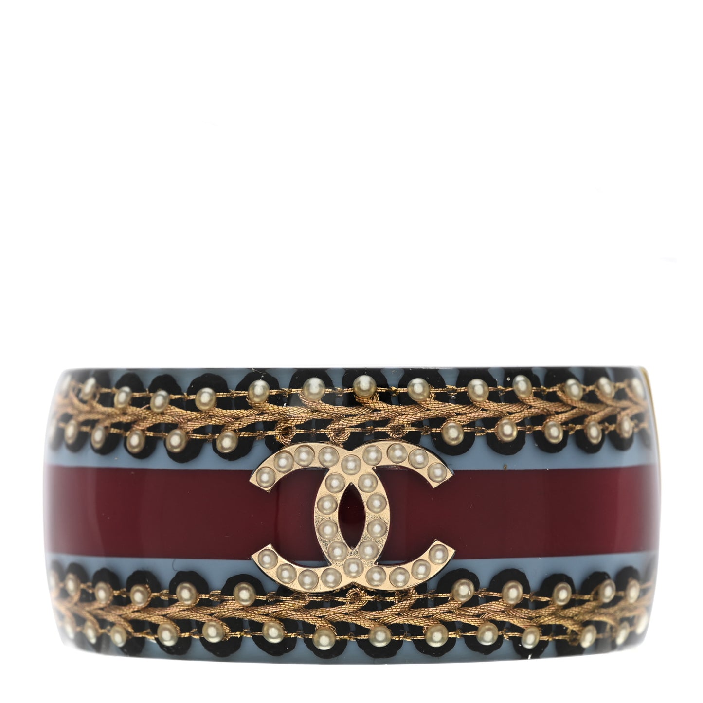 Resin Striped Pearl CC Cuff