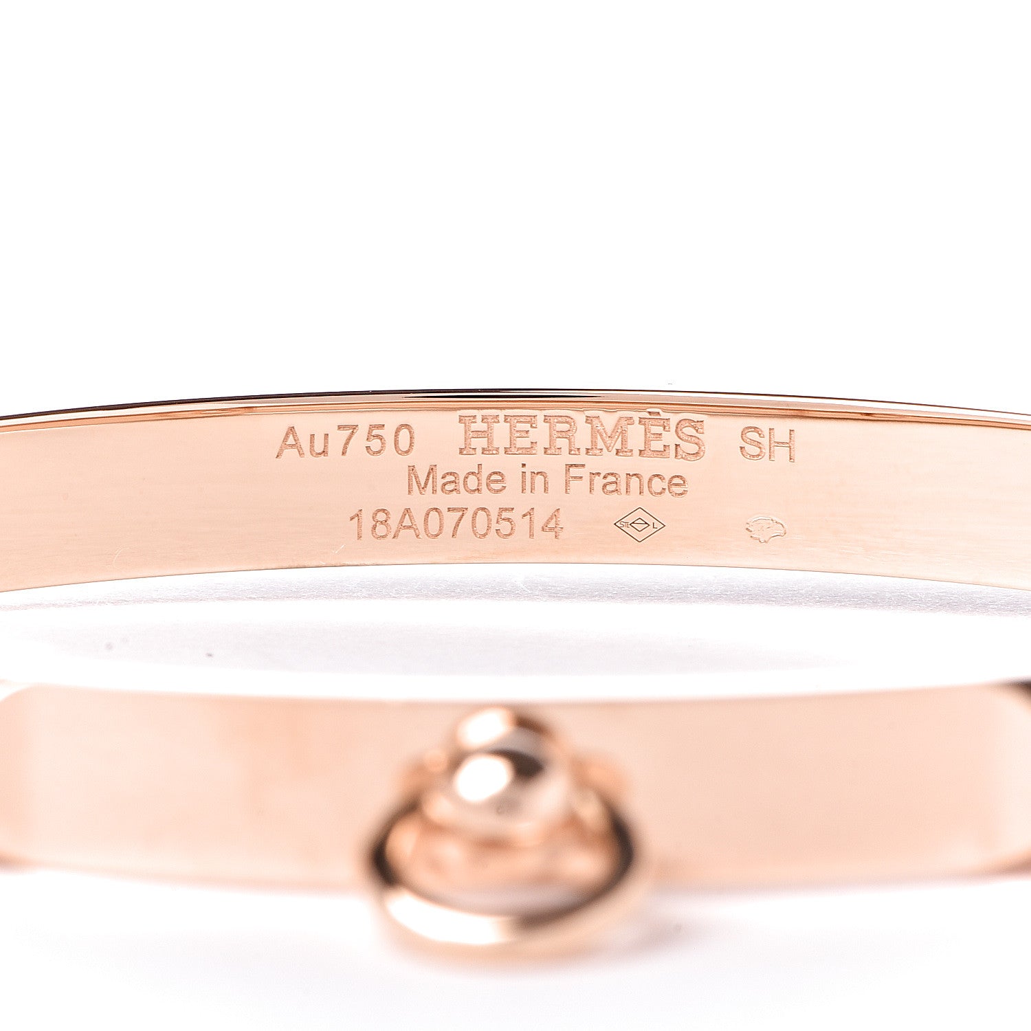 Hermes 18K Rose Gold PM Collier De Chien Bracelet SH 4 of 4