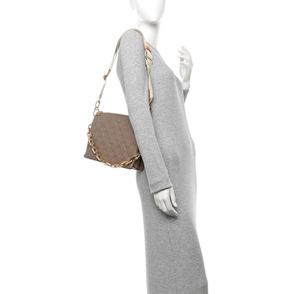 Louis Vuitton Lambskin Embossed Monogram Coussin PM Taupe 2 of 10