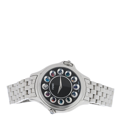Fendi Stainless Steel Diamond Topaz 33mm Crazy Carats Quartz Watch Black 2 of 4