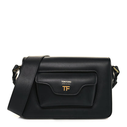 Tom Ford Calfskin Hollywood T Twist Shoulder Bag Black 1 of 12