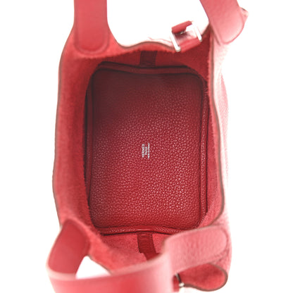 Hermes Taurillon Clemence Picotin Lock 18 PM Rouge Garance 4 of 8