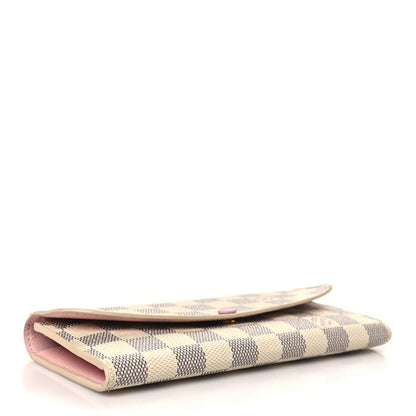 Louis Vuitton Damier Azur Emilie Wallet Rose Ballerine 4 of 12