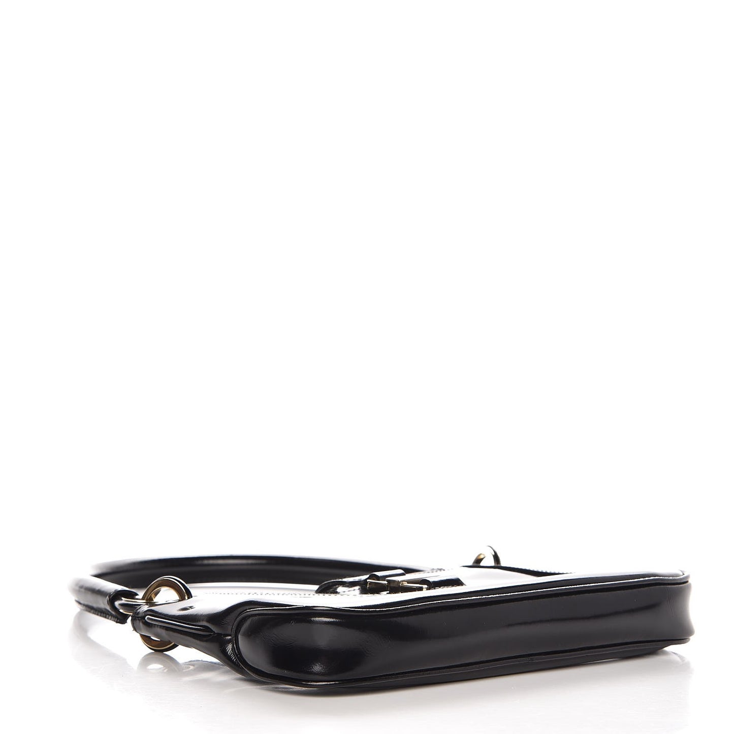 Patent Calfskin Flap Bag Black
