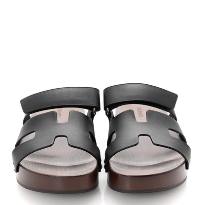Hermes Calfskin Womens Kos Clog 37 Black 3 of 10