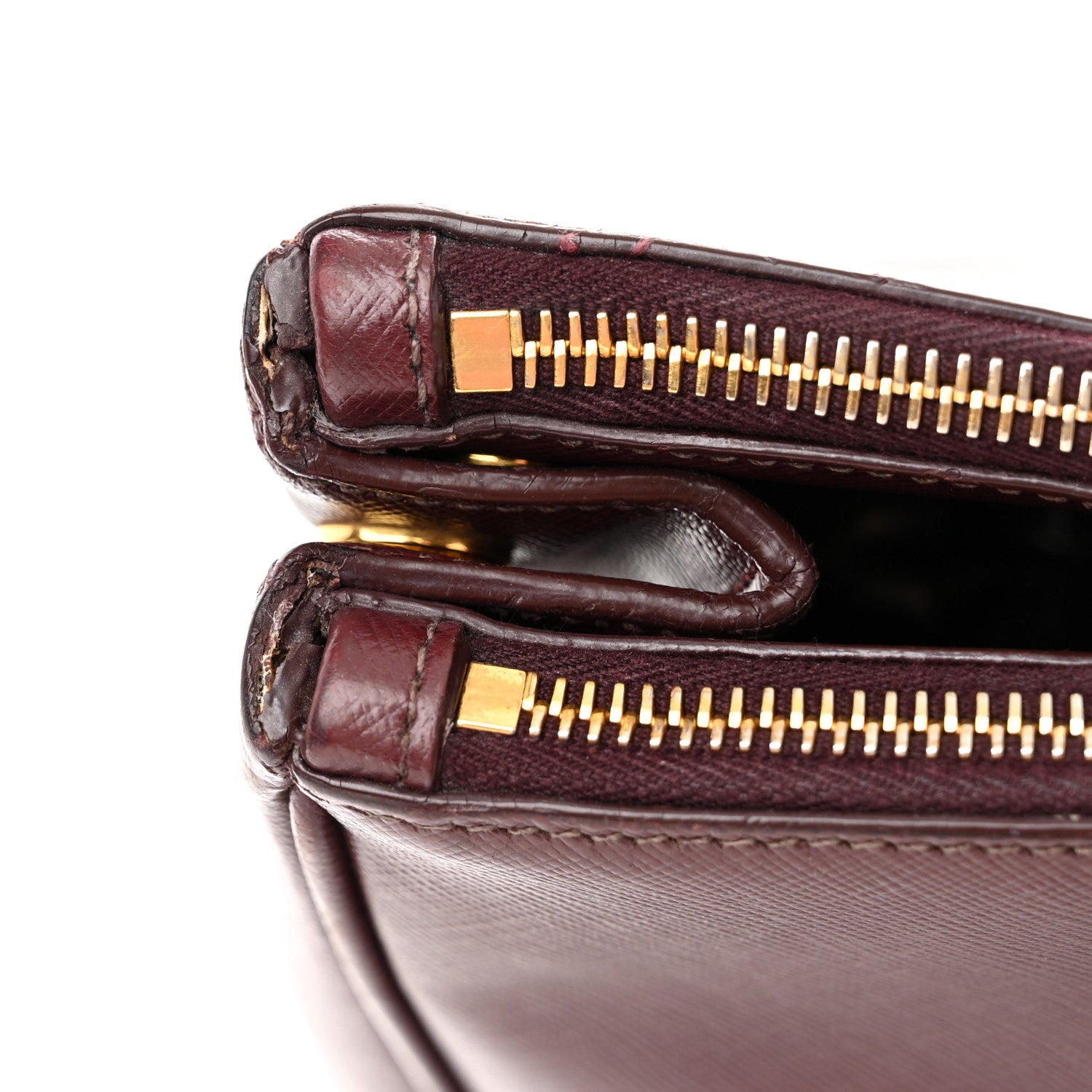 Prada Saffiano Vernice Medium Galleria Double Zip Cerise 20 of 25