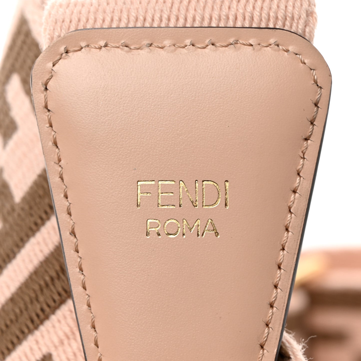 Jacquard Ribbon Vitello King FF Bi-Color Intreccio Adjustable Strap You Light Rose Camel