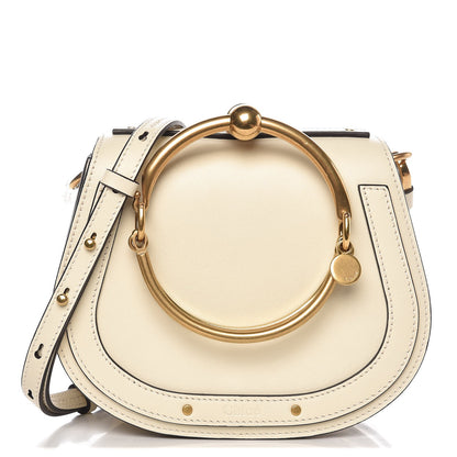 Chloe Calfskin Suede Small Nile Bracelet Bag Off White 1 of 6