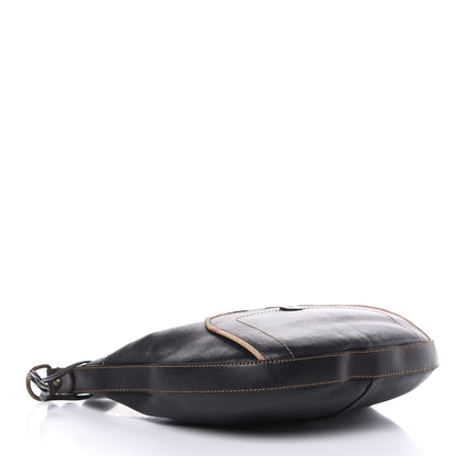 Burberry Calfskin Check Hobo Brown 4 of 14