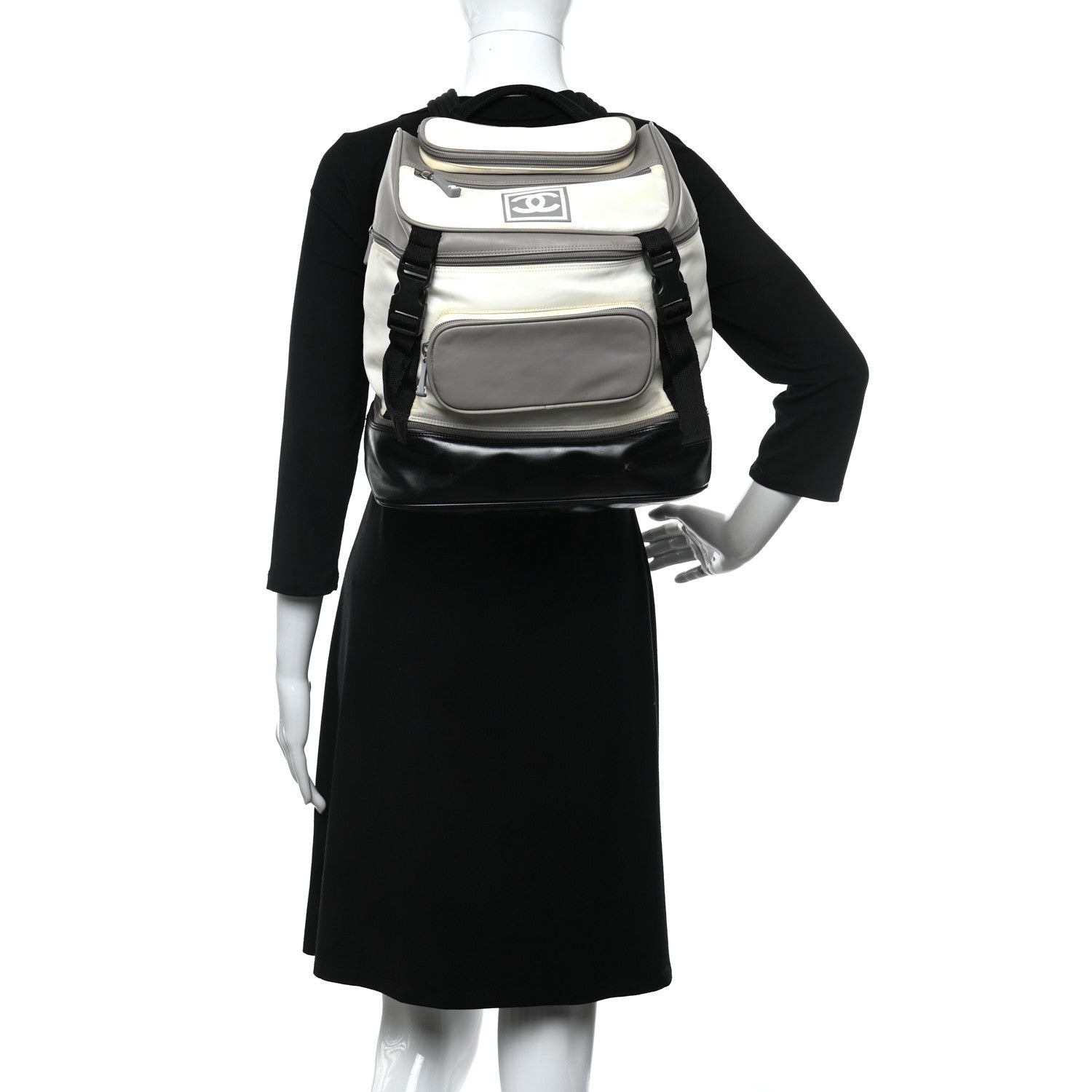 Chanel Nylon Sports Backpack Black White 2 of 18