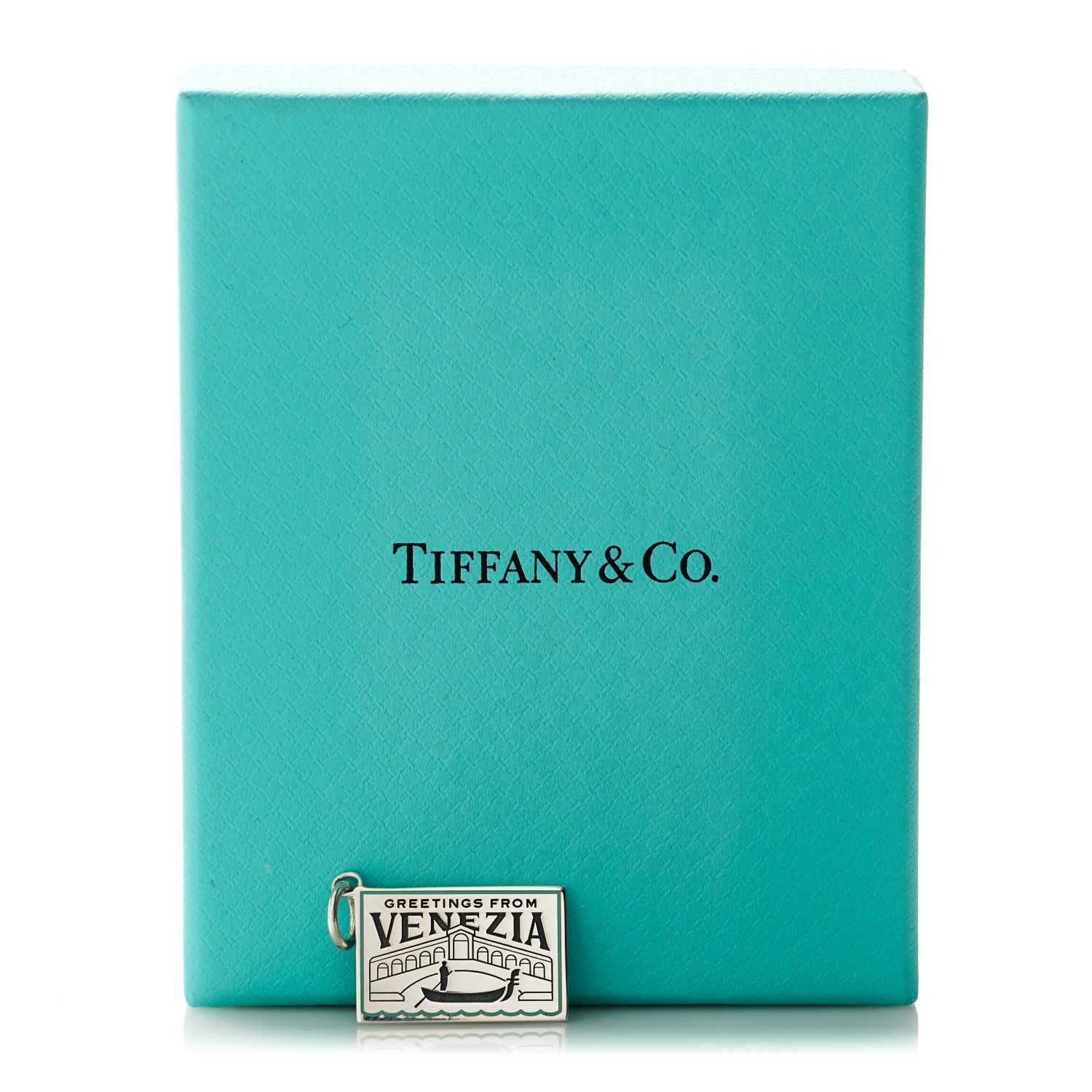 Tiffany Sterling Silver Enamel Venice Postcard Charm Blue 4 of 4