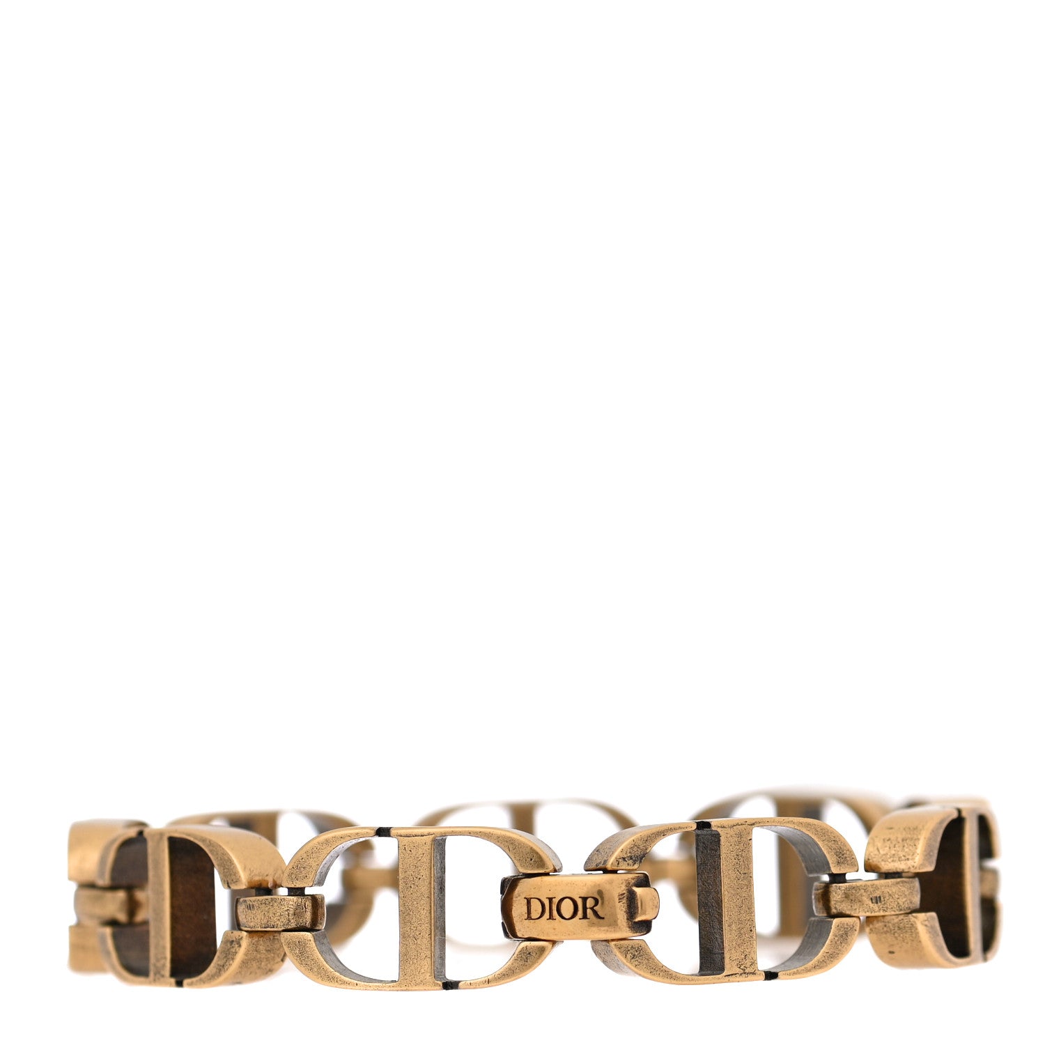 Christian Dior Metal CD Chain Bracelet Aged Gold 3 of 4