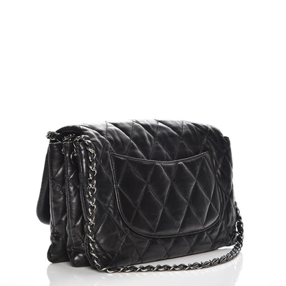 Chanel Lambskin Quilted 3 Accordion Flap Bag Black 4 of 9