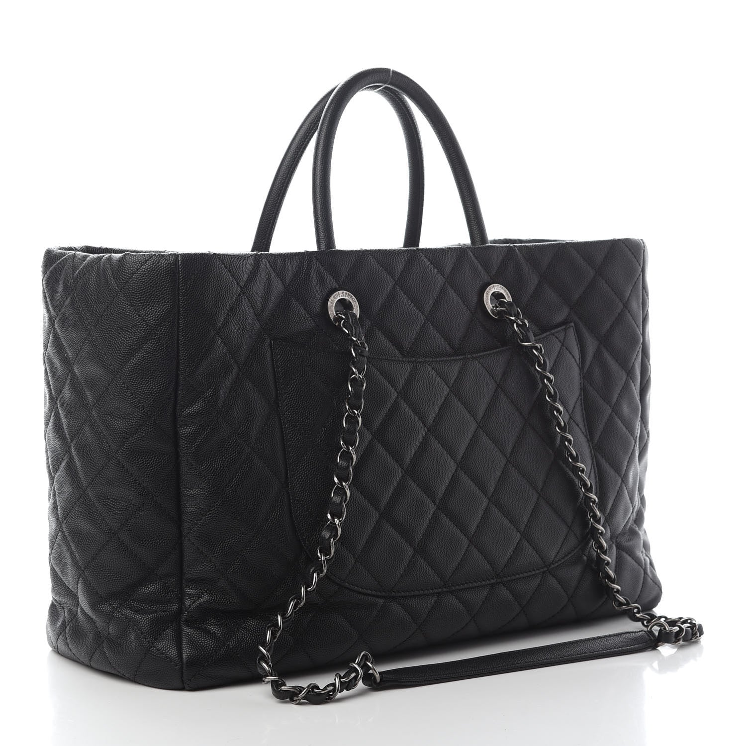 Chanel Caviar Quilted Large Coco Handle Shopping Tote Black 3 of 11