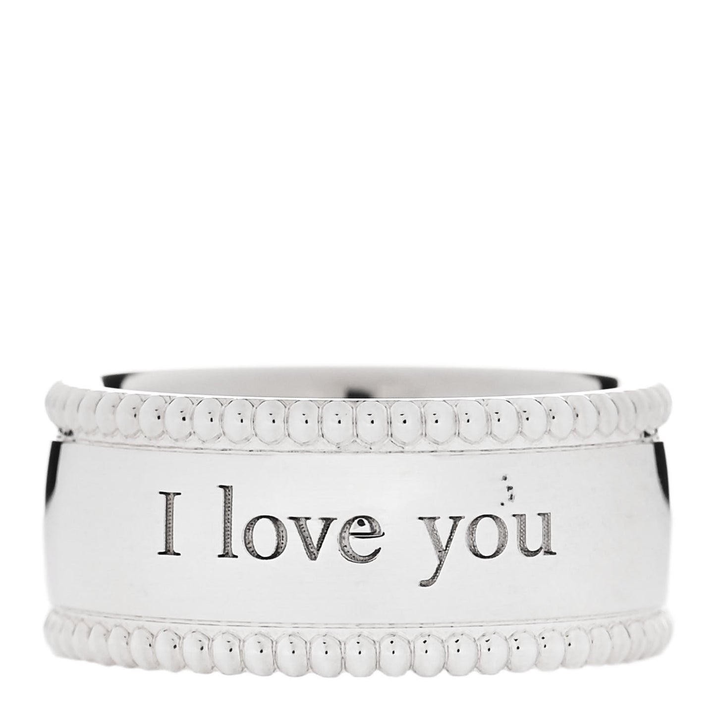 Sterling Silver Milgrain I Love You Band Ring 48 4.5