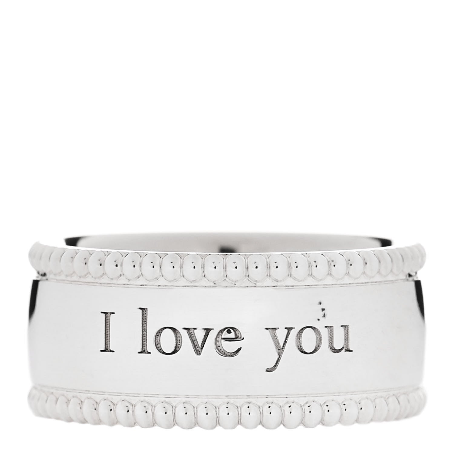 Tiffany Sterling Silver Milgrain I Love You Band Ring 48 4.5 1 of 5