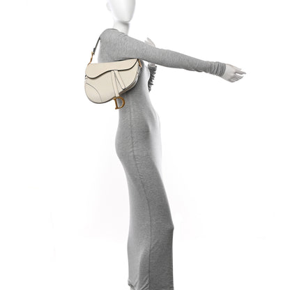 Christian Dior Grained Calfskin Saddle Bag White 2 of 14