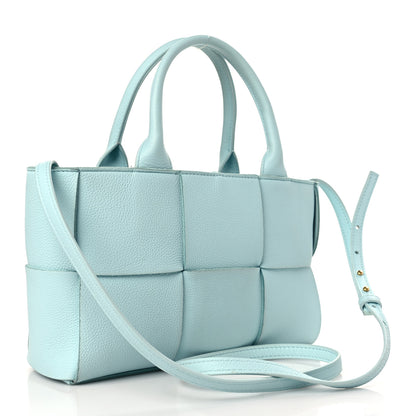 Bottega Veneta Grained Calfskin Maxi Intrecciato Mini Arco Tote Pale Blue 4 of 10