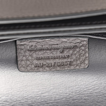 Salvatore Ferragamo Pebbled Calfskin Ginevra Chain Bag Grey 6 of 14