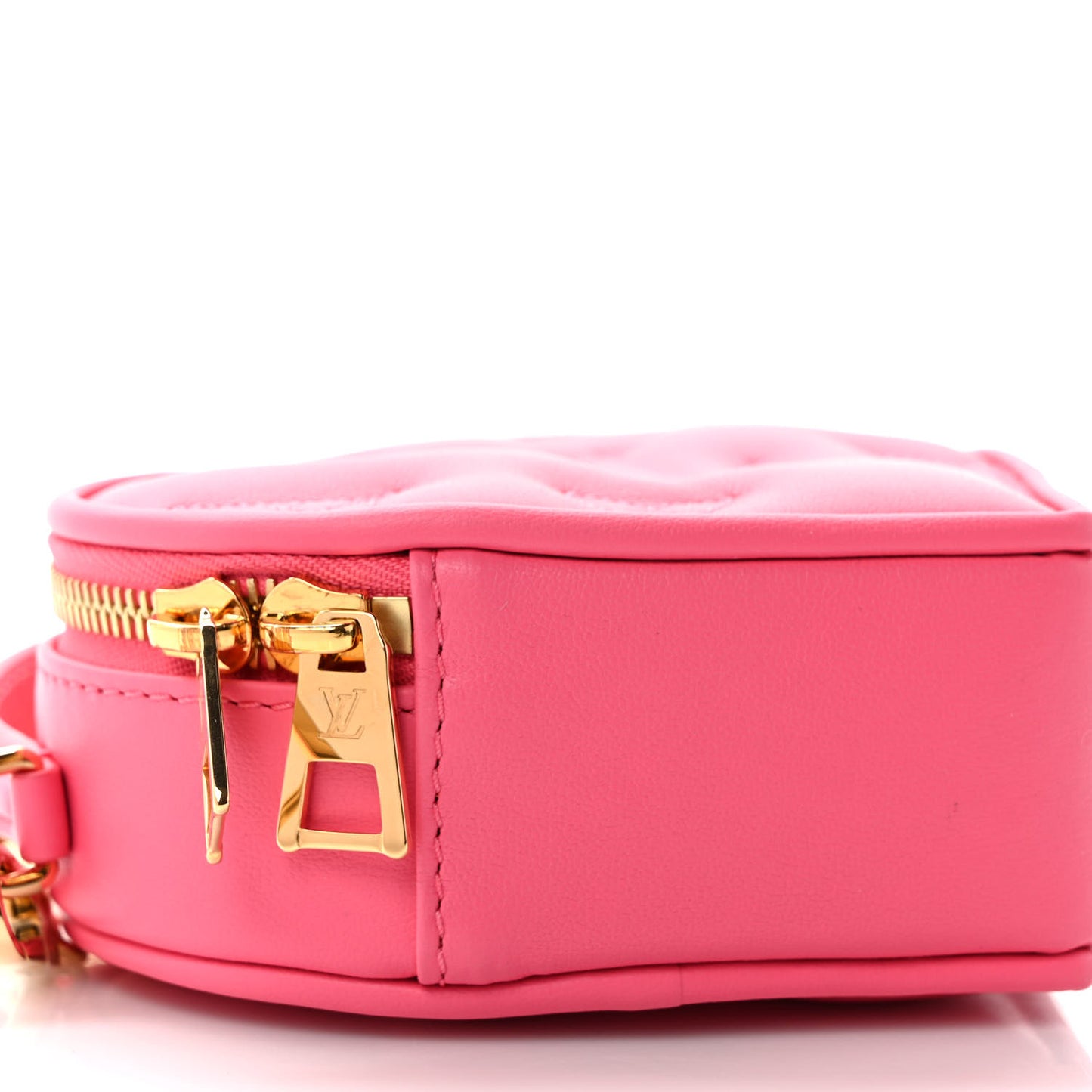 Calfskin Embroidered Monogram Pop My Heart Bag Pouch Dragon Fruit Pink