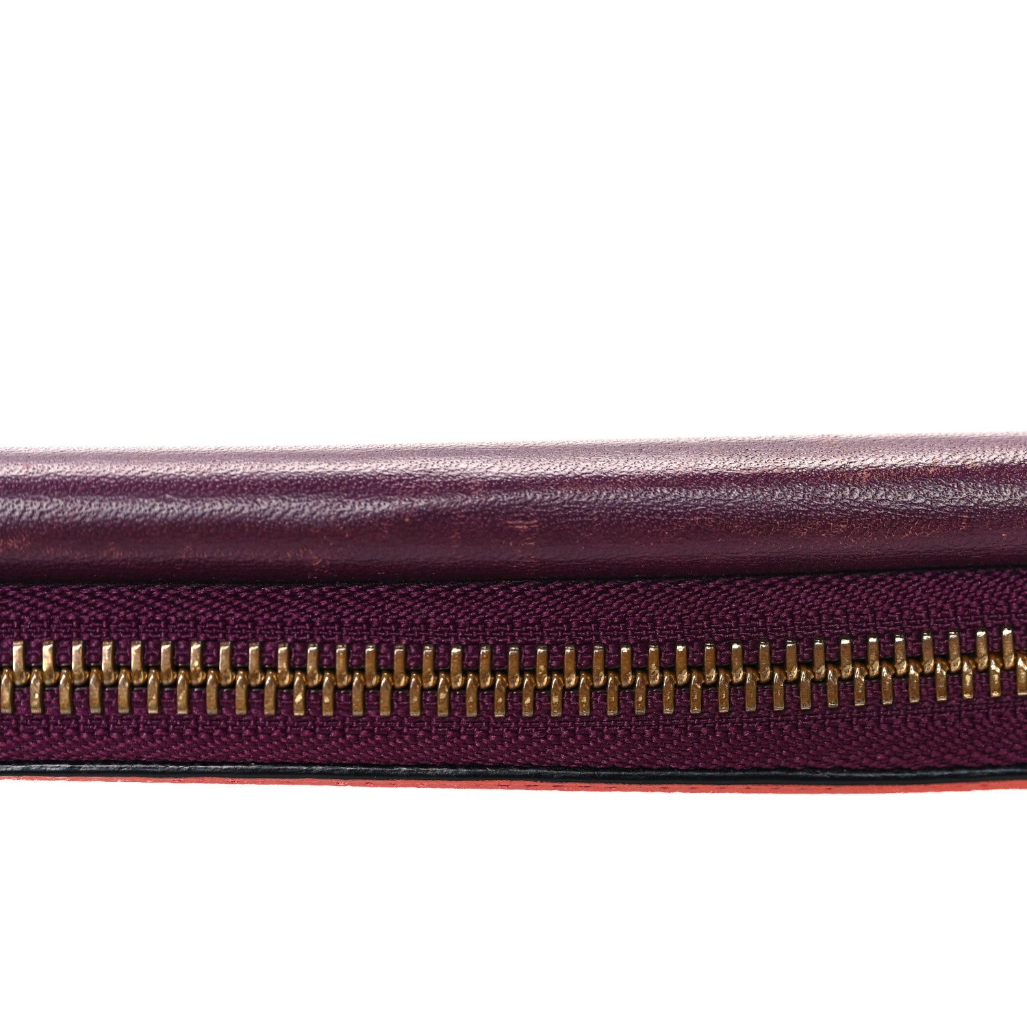 Chloe Calfskin Flap Long Wallet Orange Fizz Burgundy 12 of 12