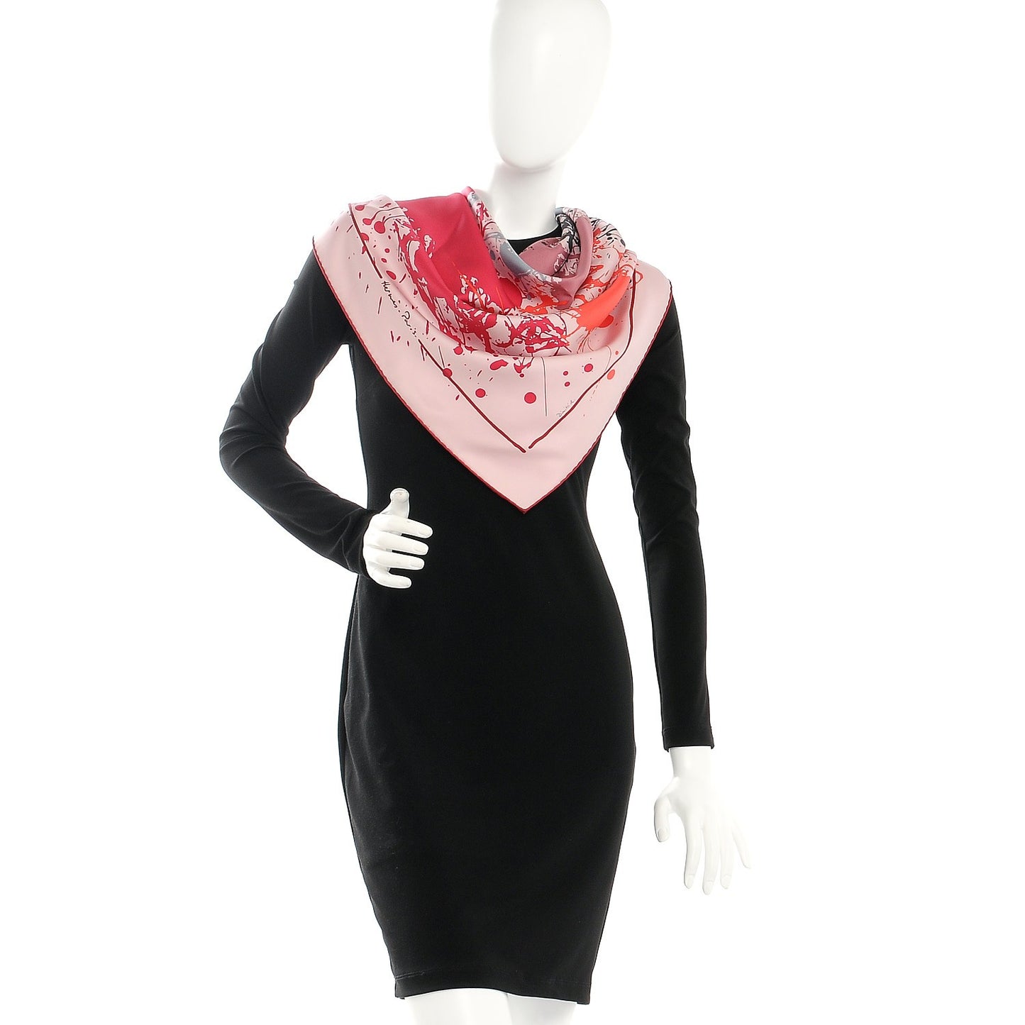 Silk Cheval Surprise Remix Scarf 90 Rose Pale Viex Rose Framboise