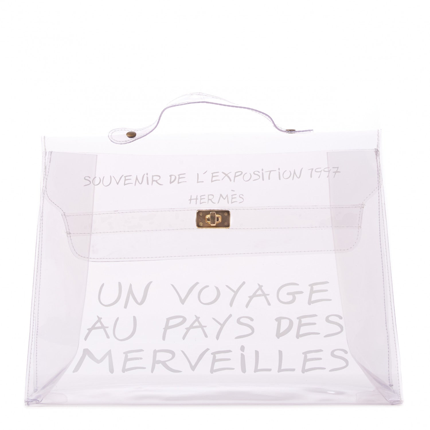 Hermes Vinyl Souvenir De L'Exposition Kelly Transparent 1 of 7