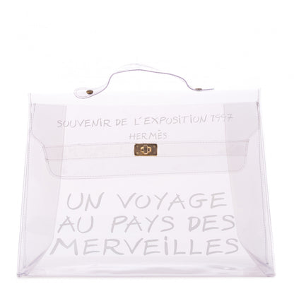 Hermes Vinyl Souvenir De L'Exposition Kelly Transparent 1 of 7