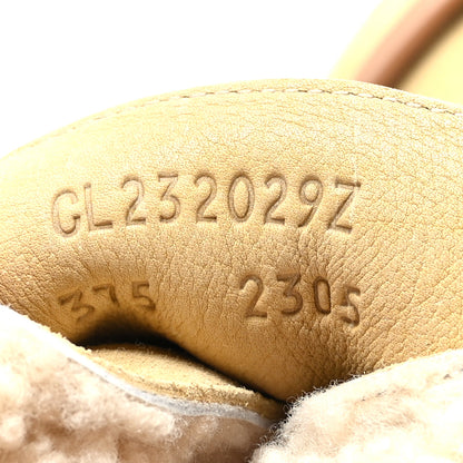 Hermes Suede Shearling Womens Hemisphere Ankle Boots 37.5 Beige Palomino 6 of 8