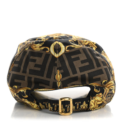 Fendi X VERSACE Silk FF Baroque Fendace Foulard Cap Gold 6 of 8