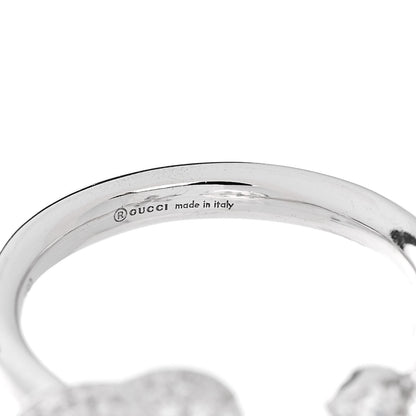 Gucci 18K White Gold Diamond Flora GG Open Ring 51 5.75 5 of 6