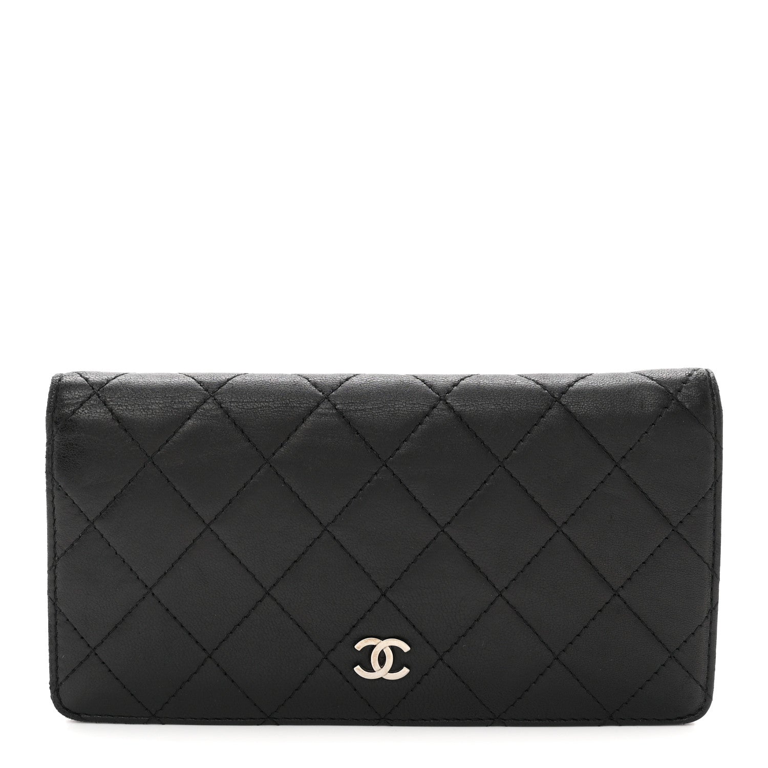 Chanel Lambskin Quilted Yen Wallet Black 1 of 8