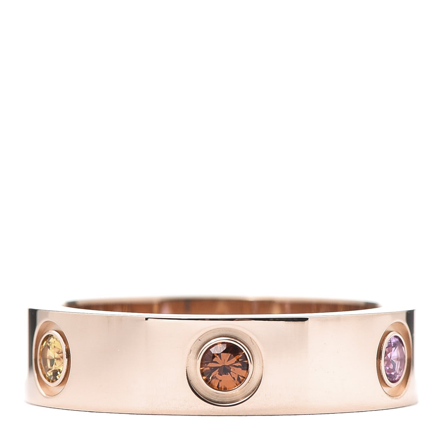 Cartier 18K Pink Gold Sapphire Garnet Amethyst 5.5mm LOVE Ring 57 8 1 of 5