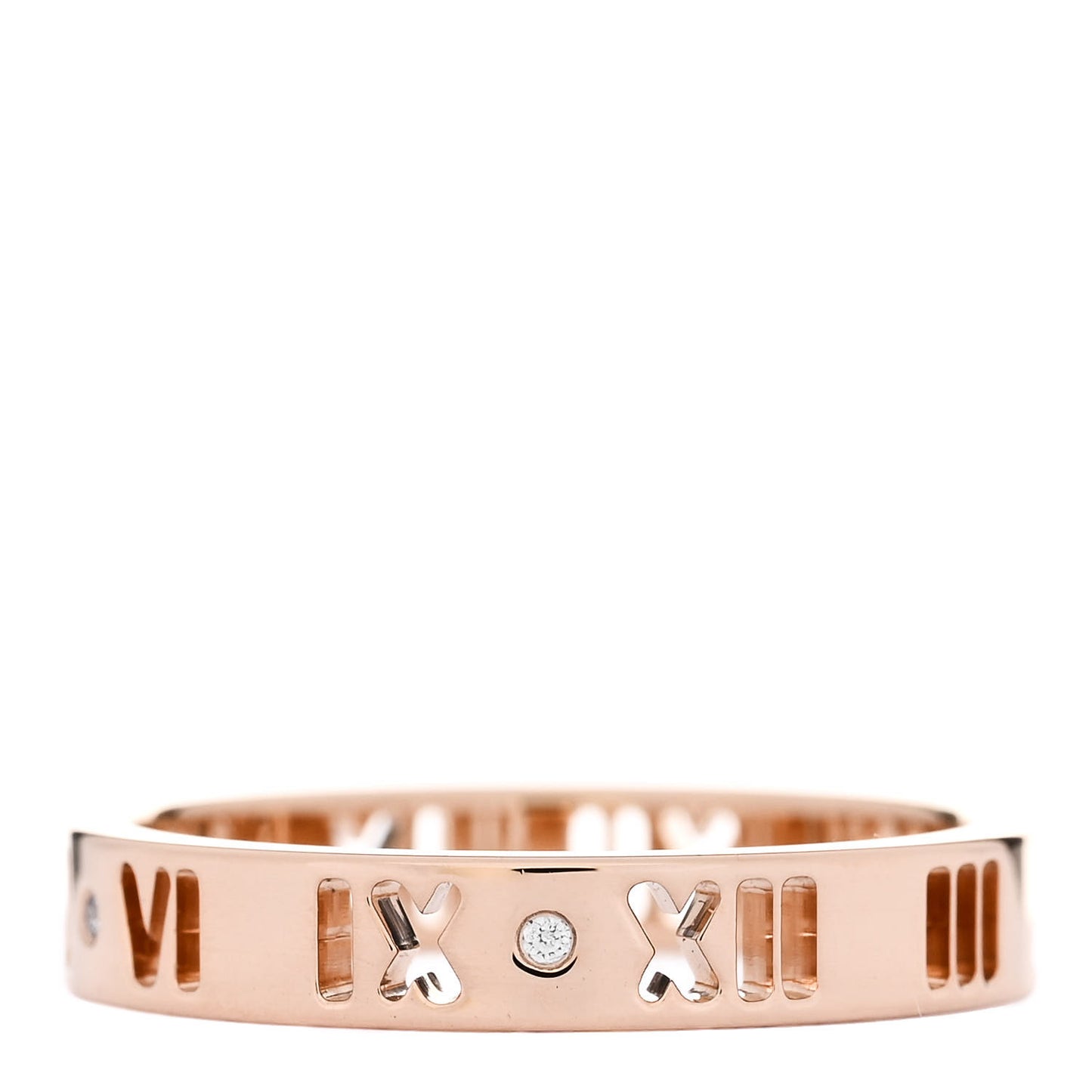 18K Rose Gold Diamond Atlas Pierced Ring 55 7.25