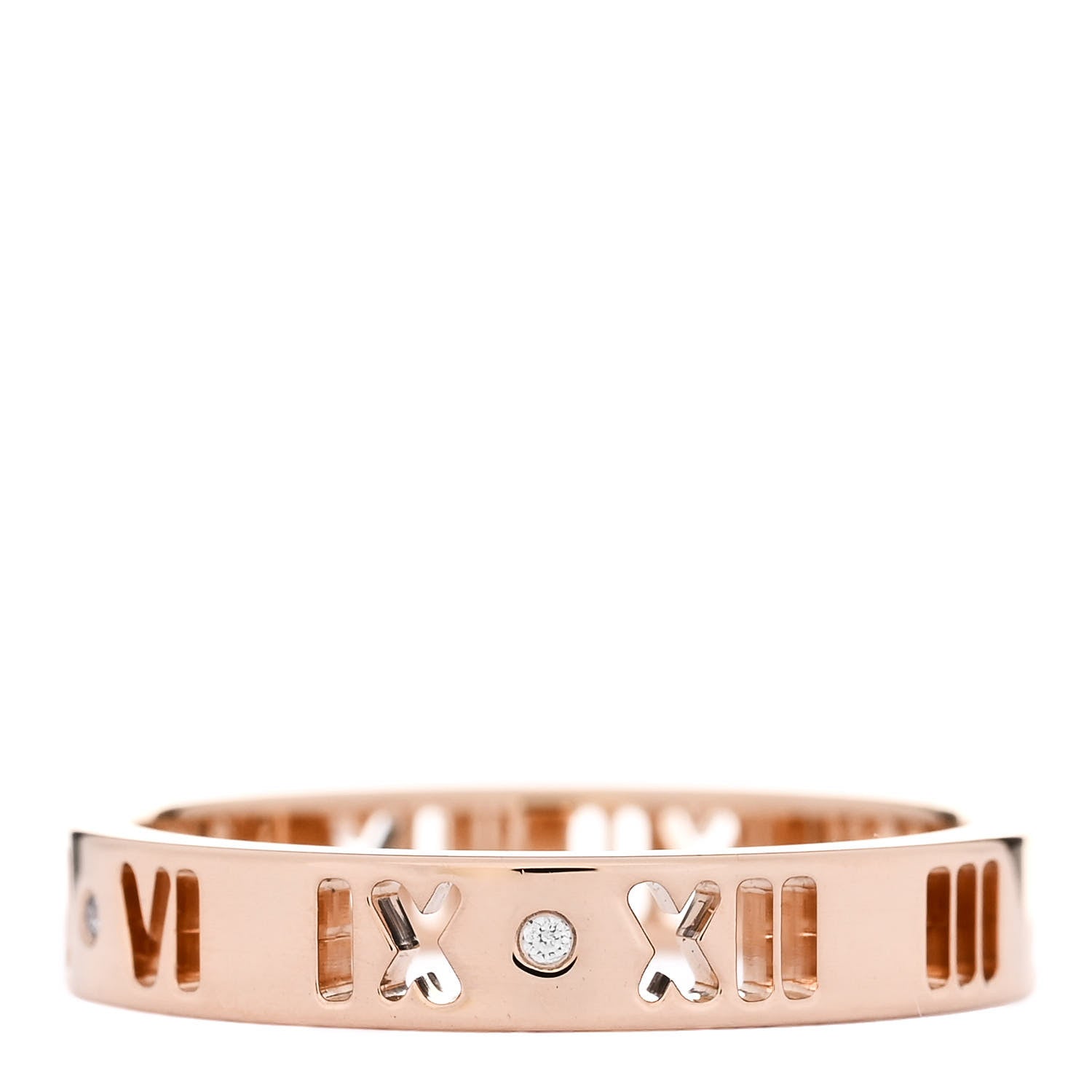 Tiffany 18K Rose Gold Diamond Atlas Pierced Ring 55 7.25 3 of 5