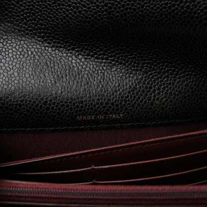 Chanel Caviar Quilted Large Gusset Flap Wallet Black 7 of 9