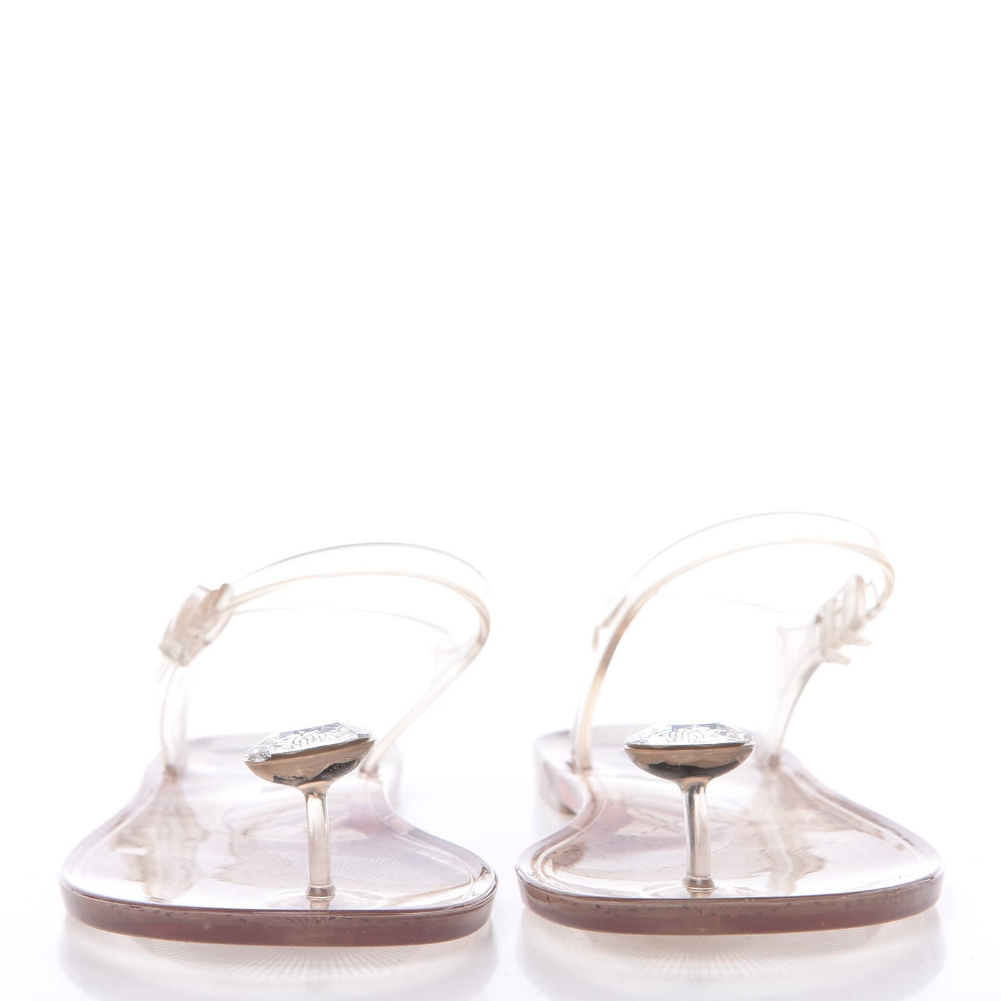 Jelly Crystal CC Thong Sandals 36 Clear