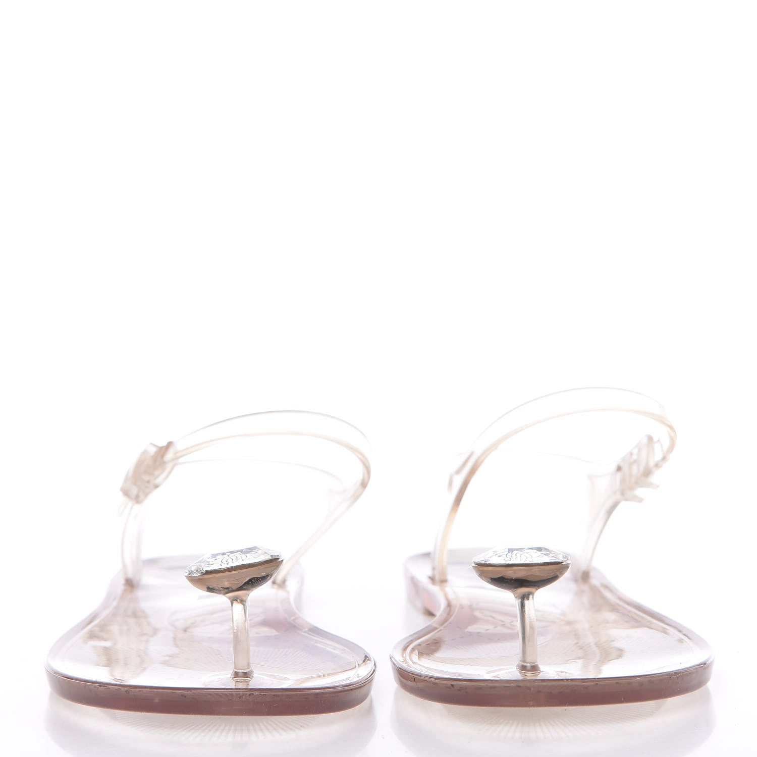 Chanel Jelly Crystal CC Thong Sandals 36 Clear 2 of 8