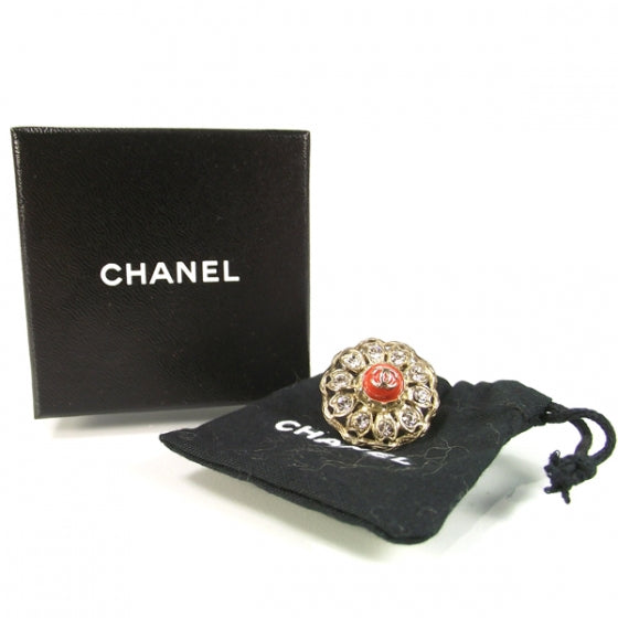 Chanel Swarovski Crystal CC Flower Brooch 2 of 3