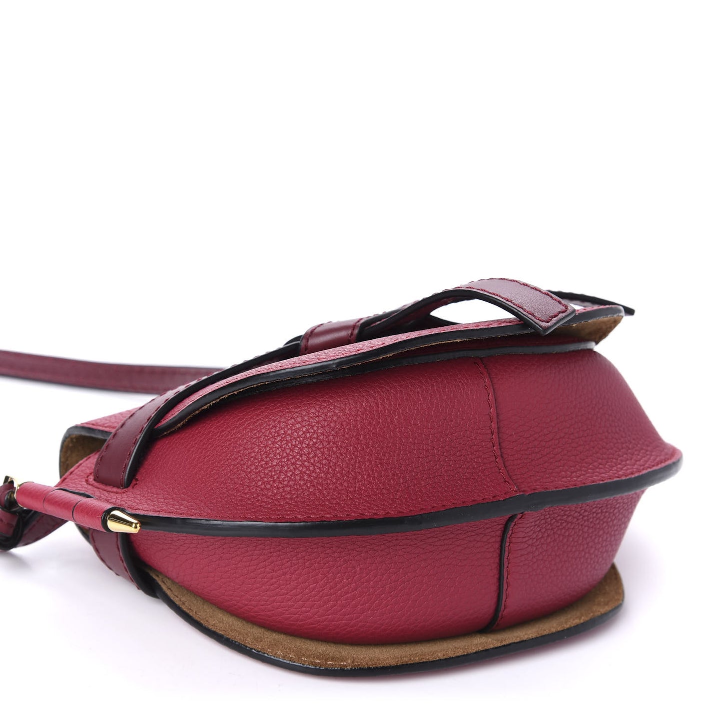 Grained Calfskin Mini Gate Crossbody Bag Raspberry Wine