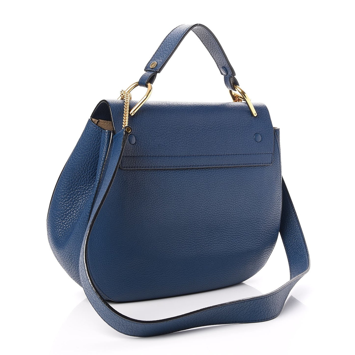 Grained Lambskin Large Drew Shoulder Bag Factory Blue