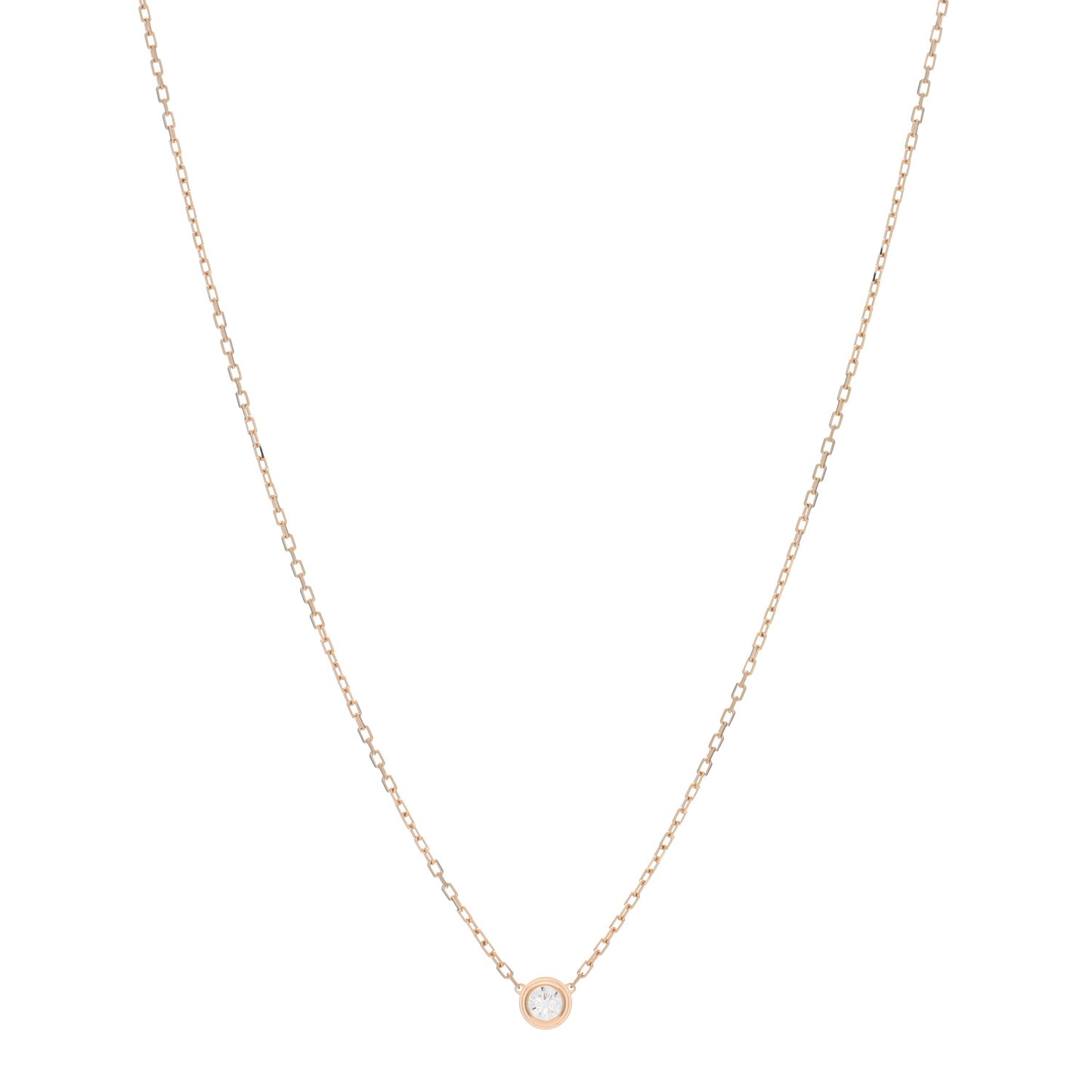18K Pink Gold Diamond LM D'Amour Pendant Necklace
