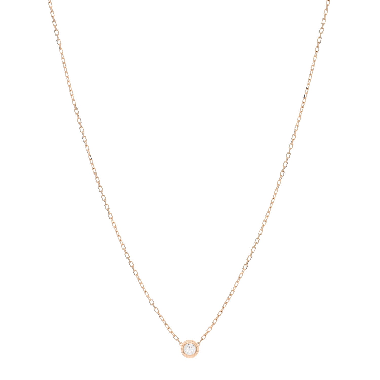 Cartier 18K Pink Gold Diamond LM D'Amour Pendant Necklace 1 of 4