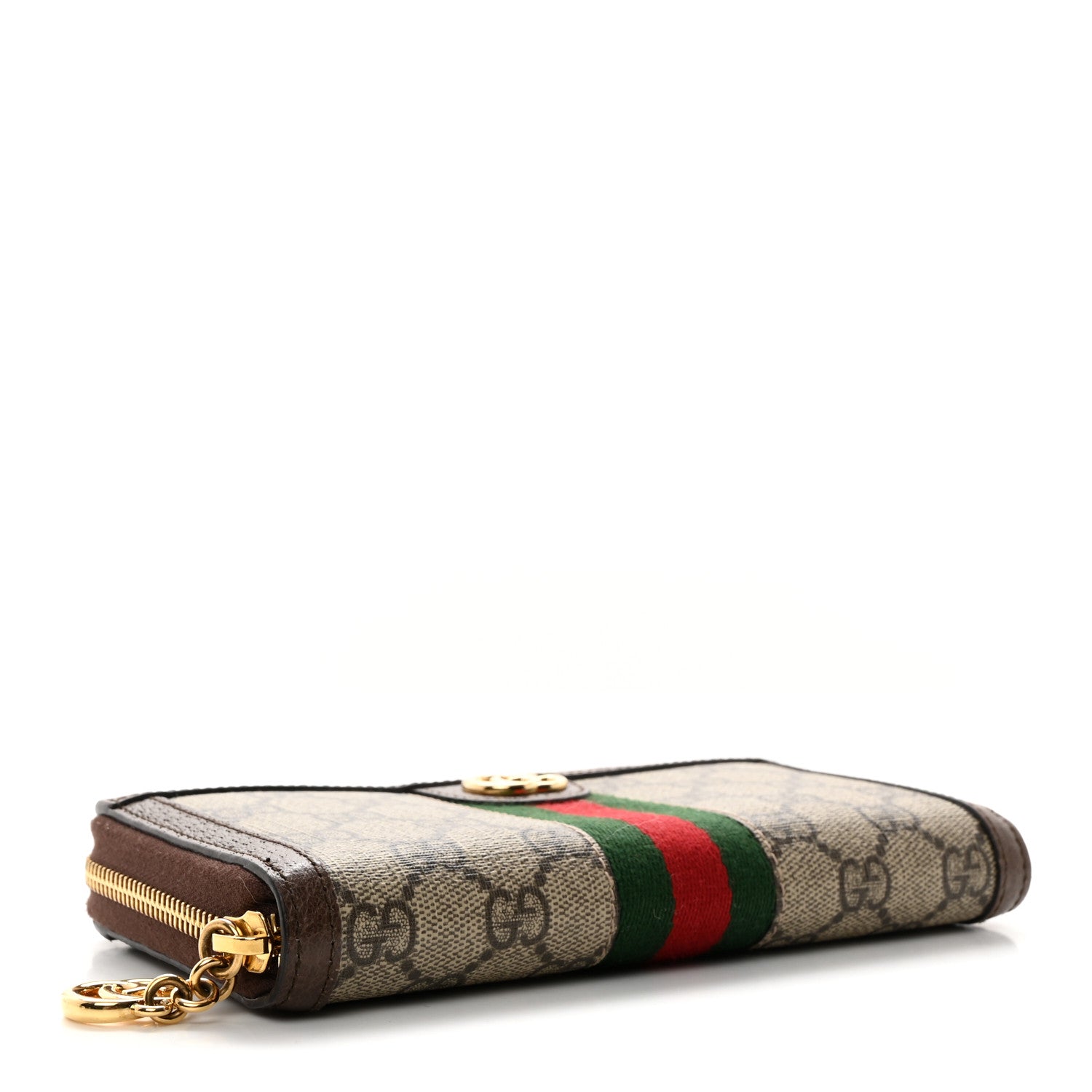 Gucci GG Supreme Monogram Web Ophidia Zip Around Wallet Brown 4 of 10