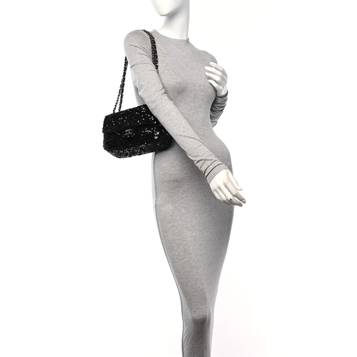 Sequin Small Single Flap Black Multicolor