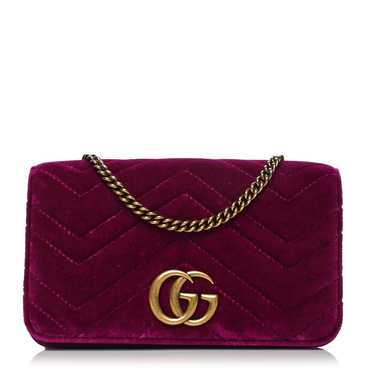 Velvet Matelasse GG Marmont Mini Bag Fuchsia Violet Cyclamen