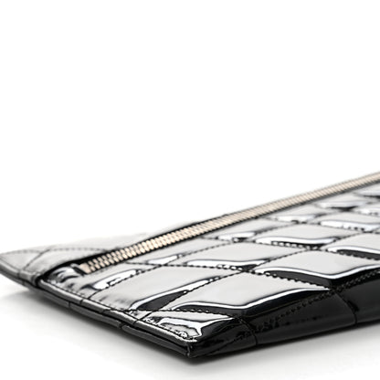 Chanel Patent Geometric Quilted Large Kaleidoscope Clutch Black 7 of 9