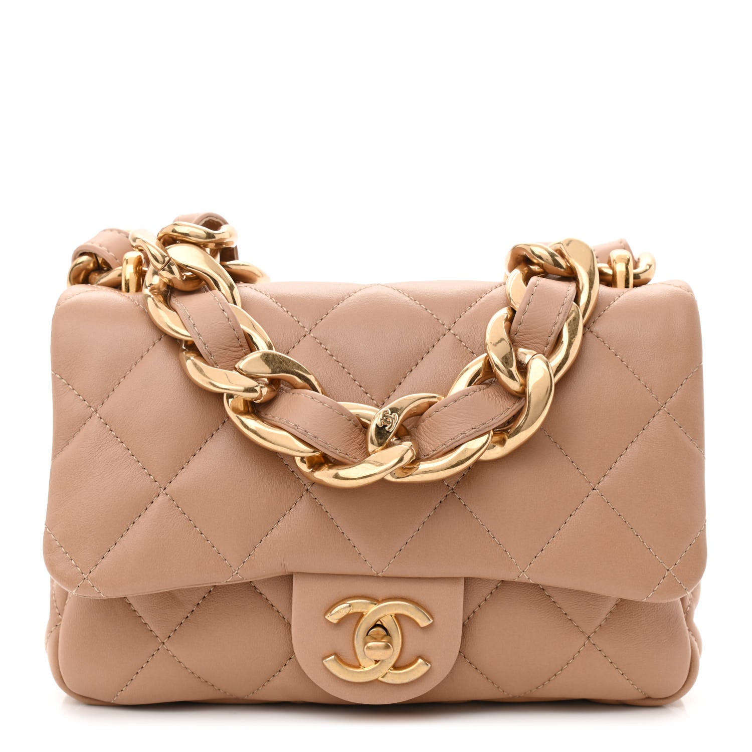 Chanel Lambskin Quilted Small CC Funky Town Flap Beige 1 of 10